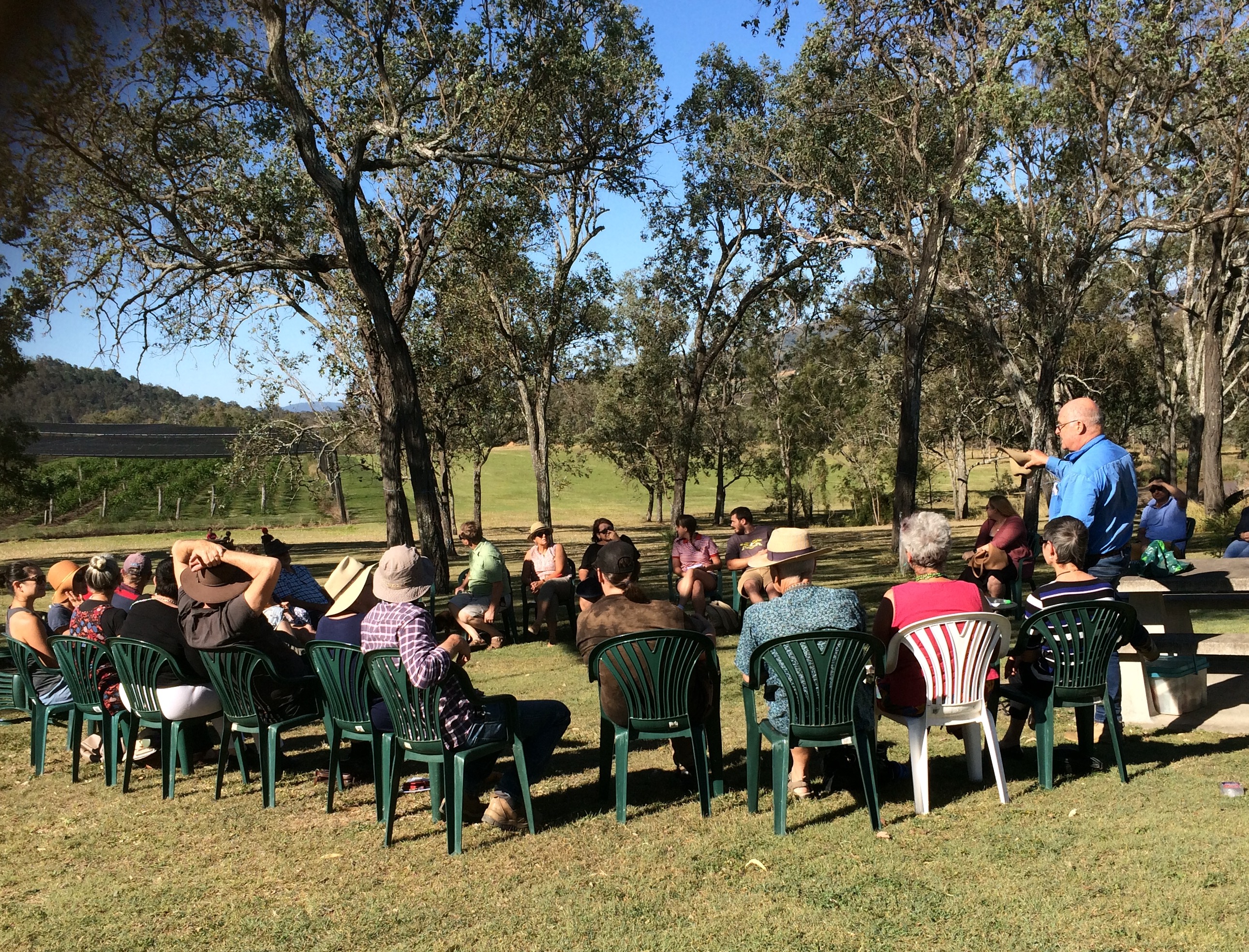 David McMaugh, vineyard developer and owner, addressing our delegates about the environmental aspects of his property